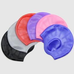 Touca de silicone para natação e proteção de orelhas, chapéu profissional à prova d'água para adultos e mulheres, para natação, mergulho - Image 6