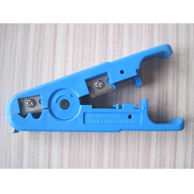 Cortador de fios UTP/STP com decapador embutido e design azul para cabos de rede