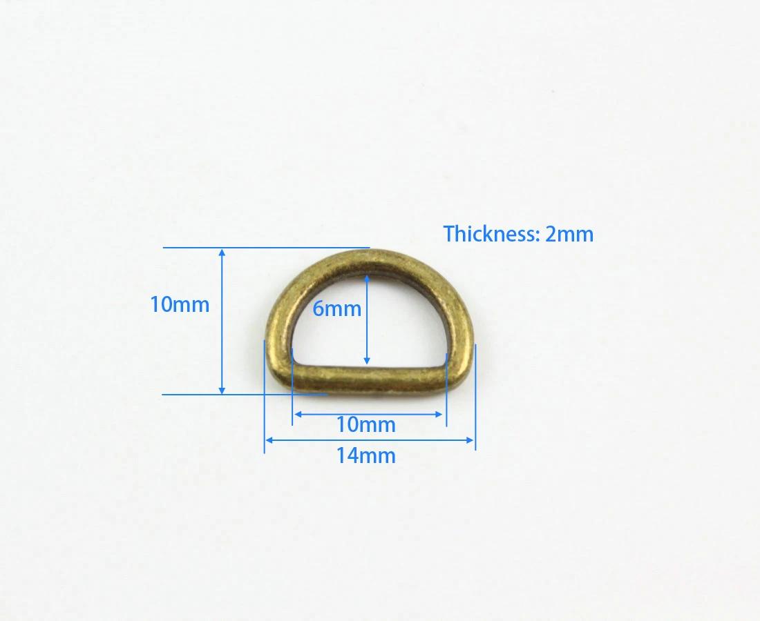 100 peças 10mm anel de metal soldado cor bronze antigo anel d para bolsa bolsa bolsa - Image 1