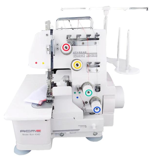 Máquina de Costura Overlock Elétrica Multifuncional com Três e Quatro Trilhos para Acabamento de Bordas