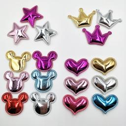 Apliques de feltro para decoração, acessórios brilhantes de feltro para coração, coroa, cabeça de gato, forma de estrela, 20 peças - Image 4