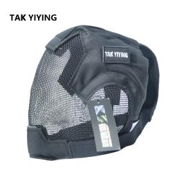 TAK YIYING-Máscaras de Paintball Airsoft Outdoor, Malha De Aço, Máscara Facial Completa para Caça - Image 3