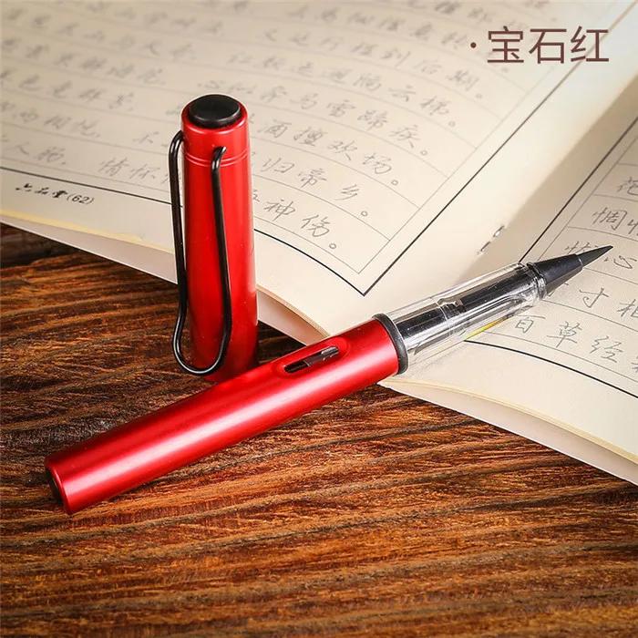 8 cores de metal caligrafia suave cabelo escrita pintura ferramenta tinta tinta aguarela pincel caneta escola material escritório papelaria - Image 1