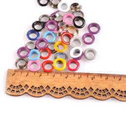 100 pçs cor misturada ilhós de metal e ilhós para scrapbooking acessórios diy costura roupas artesanato artesanal 10mm c1916 - Image 2