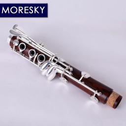 Moresky vermelho madeira profissional clarinete, Clarinete do jacarandá Bb, Teclas prateadas, Sib sólido - Image 4