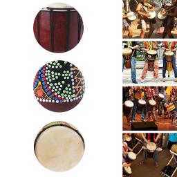 Tambor africano djembe sintonizável de percussão esculpido à mão pintura de mogno djembe com cabeça de pele de cabra padrão litfun - Image 4