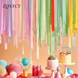 Flâmulas de papel crepe 32 pés 10m, guirlanda de papel diy, cenários fotográficos para casamento, festa de aniversário, chá de bebê, decoração de local - Image 3