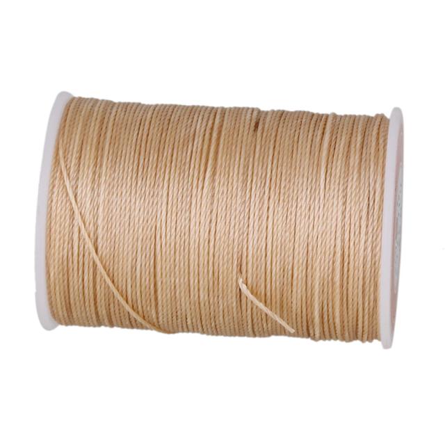 Cordas de poliéster encerado bege 0.55mm - Fio redondo resistente para cabos