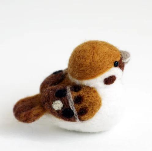 Pequeno animal papagaio sparrow pássaro lã agulha kit de lã agulha em feltro para feltro pingente artesanato faça você mesmo bordado artesanal - Image 1