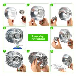 Aquecedores portáteis de cabeça dupla ao ar livre, Infrared Ray Camping Aquecimento Fogão, Warmer Fogão a gás para acampamento ao ar livre - Image 6