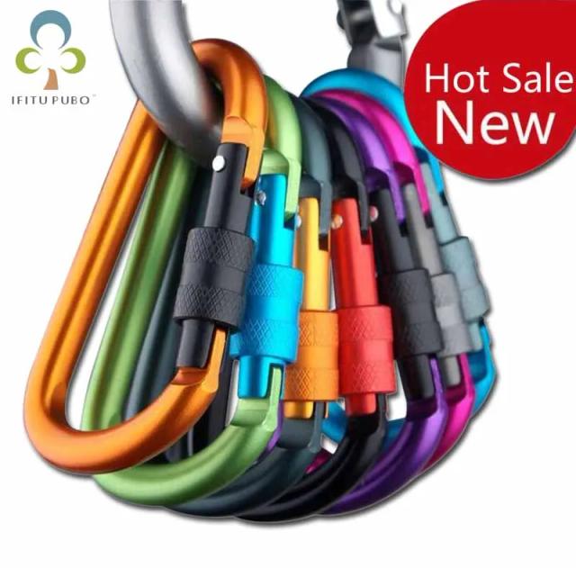 Kit de Carabinas de Aluminio: 6 Peças Essenciais para Acampamento e Sobrevivência com Mosquetões e Ganchos de Alpinismo