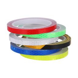 Roda fluorescente reflexivo adesivo, 8m, aro luminoso, fita de advertência, bicicleta refletor, carro, motocicleta, decalque vara - Image 4