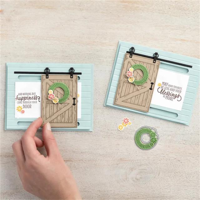 Conjunto de Cortes de Metal para DIY: 15 Peças para Porta de Celeiro em Madeira, Scrapbooking e Cartões Decorativos