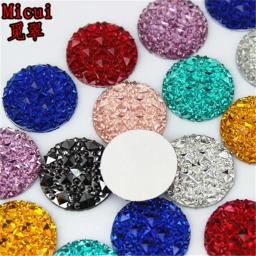 Micui-Round Flatback Contas de Resina, Pedrinhas, Pedra, Scrapbooking, Artesanato, Acessórios Jóias, 20mm, MC414, 50Pcs - Image 2
