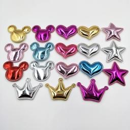 Apliques de feltro para decoração, acessórios brilhantes de feltro para coração, coroa, cabeça de gato, forma de estrela, 20 peças - Image 3
