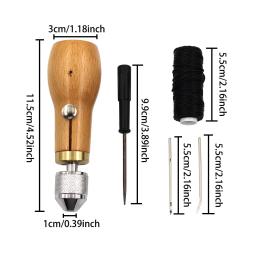 Máquina de Costura De Mão DIY Ferramenta de Artesanato de Couro De Costura De Couro Fio Encerado para o Couro Costura Borda Cinto Tiras Ferramentas de Sapateiro - Image 3
