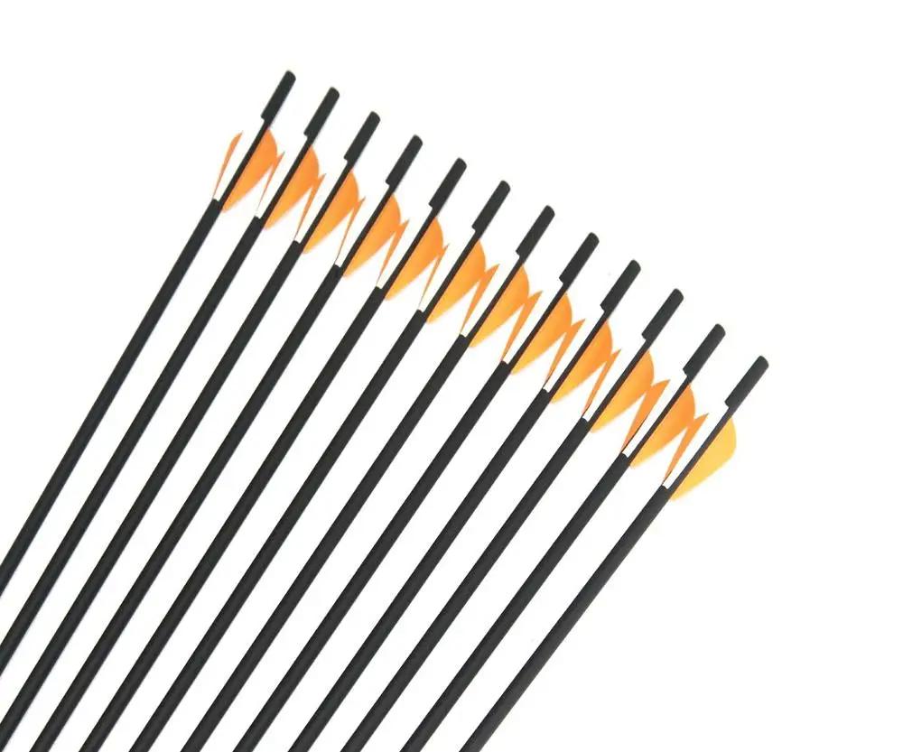 6/12/24 pçs tiro com arco flecha de carbono spine1000 id4.2 od6mm pino nock 80gr ponto alvo 1.75 "palheta de plástico para arco recurvo tiro - Image 1