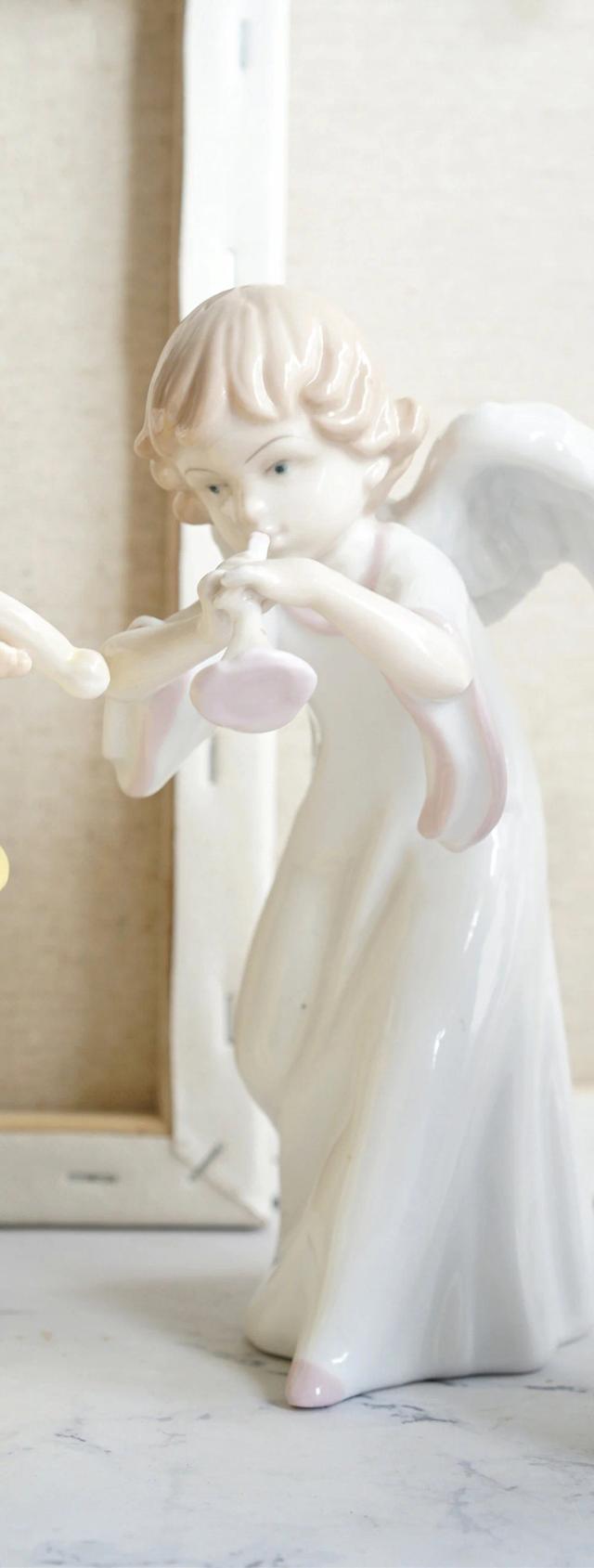 Decoração Criativa de Casa: Anjo Europeu com Violino, Flauta e Cerâmica para Janela e Desktop - Ideias Artesanais para Presentes de Natal