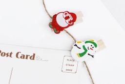Prendedor de madeira para roupas série natal, prendedores para foto, cartões postais, prendedor de papel, artesanato, panos para decoração e escritório - Image 6