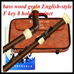 Flauta de baixo clarinete revestida de madeira grão estilo inglês chave f 8 buracos instrumentos musicais profissionais - Image 2