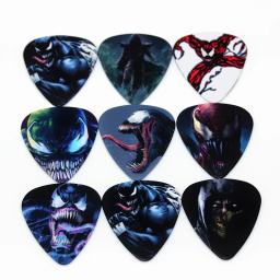 Soach palheta de guitarra de pvc, 10 peças de 0.46mm, estampa de dupla face, padrão misto, acessórios de guitarra, palhetas de cordas - Image 2
