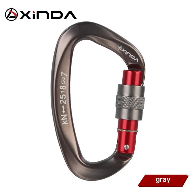 Mosquetão Xinda-D-Shape para Escalada - Segurança e Durabilidade com Fivela Master Lock, Ideal para Aventuras ao Ar Livre, Capacidade de 25kN