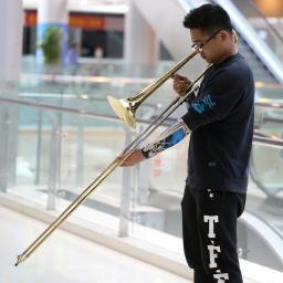 Prata trombone alto trombone latão bb tom b instrumento de vento plano com cupronickel bocal limpeza vara caso - Image 4