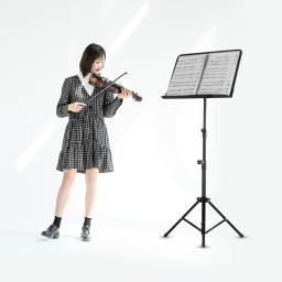 Suporte de música de metal portátil de qualidade, altura ajustável, instrumentos musicais destacáveis para piano, violino, guitarra, partitura - Image 3