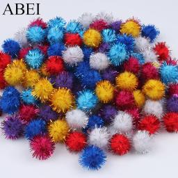20mm 200 segundos bola de natal brilho pompom diy acessórios de costura brilhante pom pom weddinng decalques para livros de recortes - Image 1