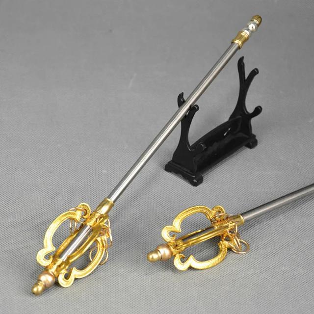 Modelo em Miniatura 1:6 de Armas Antigas: Espada Budista para Monge Tang e Adereços de Fotografia de Buda com 25 cm de Comprimento