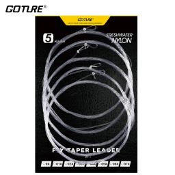 Goture pesca afunilada de nylon com 2.74m/9ft, cabeça de aço doce/salmão, linha de pesca, tamanhos de líder 0x-7x lbs-16lbs - Image 1