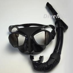 Máscara subaquática para mergulho mergulho máscara preta tempreted vidro snorkeling máscara conjunto com caixa de natação freediving mergulho conjunto - Image 2