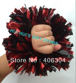 Frete grátis-pompom metálicos para pulso-com elástico que líder pom-pom 55g vermelho preto verde azul dourado prateado - Image 1