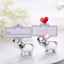 Promoção de fábrica-porta-cartões elefante prata para mesa de casamento decoração para festas lembranças presente para chá de panela - Image 1