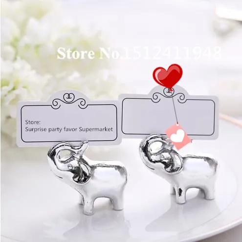 Porta-cartões Elefante Prata: Decoração Elegante para Mesa de Casamento e Festas, Lembranças e Presentes para Chá de Panela