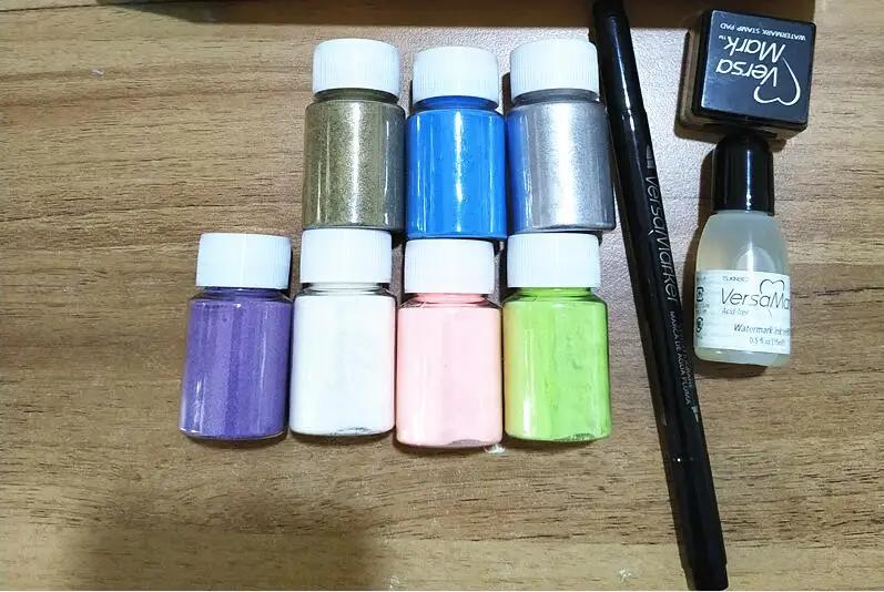 Versa Mark Em Relevo Em Pó para DIY, Almofada De Impressão, Suplemento Líquido Set, Tinta Artesanal, Ferramenta De Raspagem, Carimbo De Borracha - Image 1