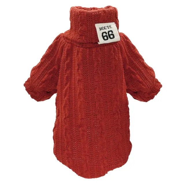 Camisola Clássica de Inverno Quente para Gatos e Cães Pequenos com Gola Alta e Toque Macio
