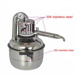Destilador de álcool 10l, 2,64galões, kit de fermentação caseira, caldeira para fazer vinho, óleo essencial, 110v/220v - Image 3