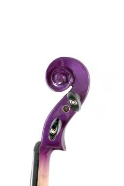 Viola elétrica/acústica roxa, livre com arco, parte traseira de bordo, tampo de abeto - Image 5