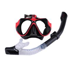 Máscara de mergulho com snorkel 3 em 1, snorkel, tubo subaquático, à prova d'água, óculos de natação, com capa de óculos para câmera gopro xiaomi - Image 3
