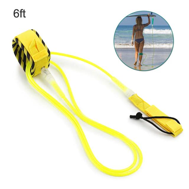 Prancha de Surfe Smooth Steel Paddle Leash com Corda Giratória de 6ft