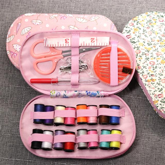Mini Kits de Costura Portátil com Caixa e Ferramentas DIY para Casa