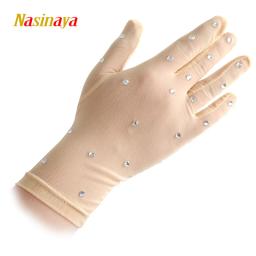 Nasinaya-Luvas personalizadas de patinação artística para crianças e adultos, tecido de malha, strass brilhante, proteger, competição, ambas as mãos - Image 1