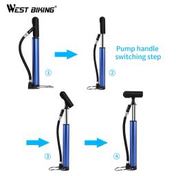 West biking pé bomba 100psi bomba portátil ciclismo acessórios da bicicleta presta schrader válvula pneu inflator bomba - Image 4