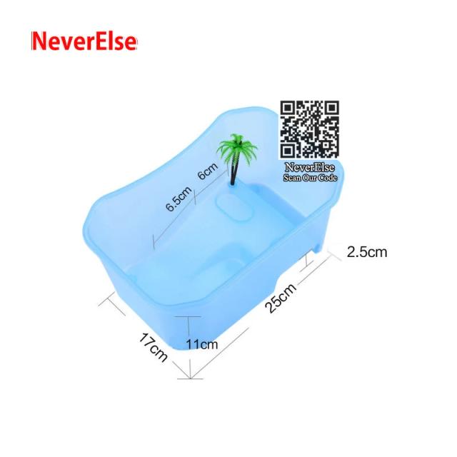 Tanque compacto para répteis: caixa de habitat com rampa de basking para tartarugas, 25x17x11cm