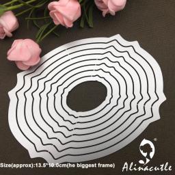Alinacutle corte de metal dados corte 8pc nidificação quadro básico scrapbook papel artesanato álbum cartão perfurador faca arte cortador morrer - Image 3