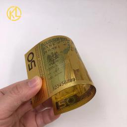 Colorido 24K banhado a ouro notas para coleção, 50 Bill, PLN, réplica do dinheiro, boa qualidade, Polônia, venda quente, 1Pc - Image 6