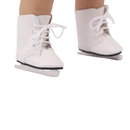 Rosa branco patins de gelo para 18-Polegada menina e 43 cm boneca roupas acessórios, brinquedos da menina, nossa geração, presentes de aniversário - Image 5