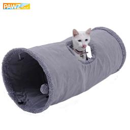 Brinquedo túnel para gatos, brinquedo grande e longo com bola de jogo, camurça de cor pura, gatinhos s/m dobrável, suprimentos para animais de estimação, estrutura de aço - Image 3