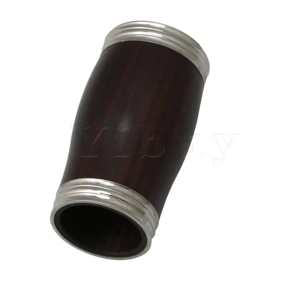 Yibuy-Bb Ebony Madeira Clarinete Barril com Anel De Metal, Preto, 60mm Comprimento - Image 1